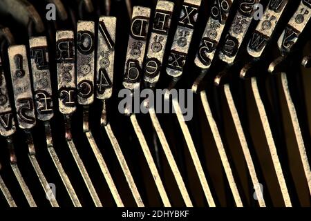 Gros plan sur les anciennes lettres de la machine à écrire Banque D'Images
