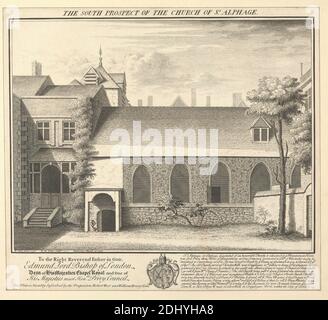 La perspective sud de l'église Saint-Alphage, William Henry Toms, ca. 1700 environ 1750, britannique, d'après Robert West, Active 1744–1770, irlandais, 1736, gravure, feuille : 12 x 13 1/16in. (30.5 x 33,2 cm Banque D'Images