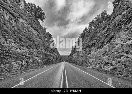 Texas Hill Country, Hwy 187 juste au nord de la zone naturelle de Lost Maples State Banque D'Images