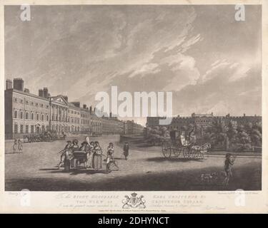 Thor View of Grosvenor Square, Robert Pollard, 1755–1838, British, Robert Dodd, 1748–1816, British, After Edward Dayes, 1763–1804, British, 1789, Aquatint Banque D'Images