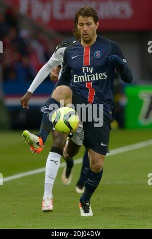 Maxwell du PSG lors du match de football de la première Ligue française, Paris-St-Germain contre Rennes au Parc des Princes, Paris, France, le 29 avril 2016. PSG a gagné 4-0. Photo de Henri Szwarc/ABACAPRESS.COM Banque D'Images