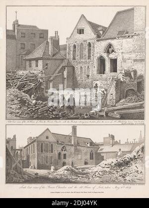 Vue de l'ancienne Chambre des Lords, de la Chambre du Prince et de la chambre de l'évêque..., John Thomas Smith, 1766–1833, Britannique, d'après John Thomas Smith, 1766–1833, britannique, 1809, Etching Banque D'Images