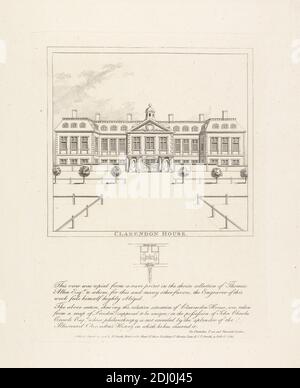 Clarendon House, artiste inconnu, après artiste inconnu, 1798, gravure Banque D'Images