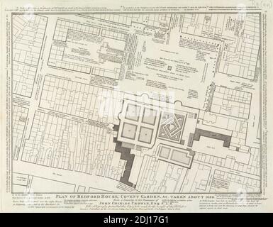 Plan de Bedford House, Covent Garden, arrêté vers 1690, artiste inconnu, après artiste inconnu, 1809, gravure Banque D'Images