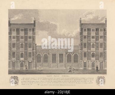 Saint Paul's School, Bartholomew Howlett, 1767–1827, britannique, d'après l'artiste inconnu, ( John Baker ), 1825, gravure Banque D'Images