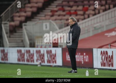 MIDDLESBROUGH, ANGLETERRE. 12 DÉCEMBRE Neil Warnock, directeur de Middesbrough, pendant le match de championnat Sky Bet entre Middlesbrough et Millwall au stade Riverside, à Middlesbrough, le samedi 12 décembre 2020. (Credit: Mark Fletcher | MI News) Credit: MI News & Sport /Alay Live News Banque D'Images