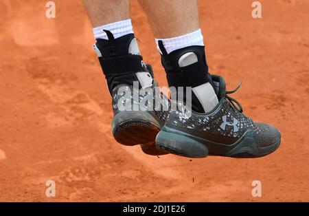 Andy Murray joue le deuxième tour de l'Open de tennis français BNP Paribas 2016 au stade Roland-Garros, Paris, France, le 27 mai 2016. Photo de Christian Liewig/ABACAPRESS.COM Banque D'Images