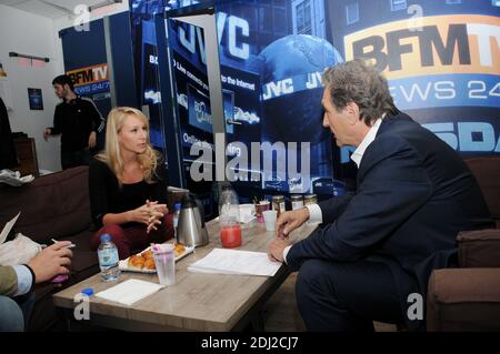 Exclusif - Marion Marechal-le Pen est interviewé par Jean-Jacques Bourdin à la radio du CMR à Paris, France, le 27 juin 2016. Photo d'Alain Apaydin/ABACAPRESS.COM Banque D'Images