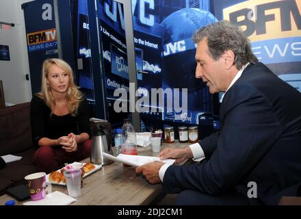 Exclusif - Marion Marechal-le Pen est interviewé par Jean-Jacques Bourdin à la radio du CMR à Paris, France, le 27 juin 2016. Photo d'Alain Apaydin/ABACAPRESS.COM Banque D'Images