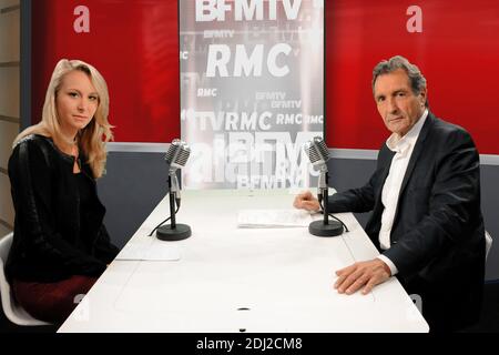 Exclusif - Marion Marechal-le Pen est interviewé par Jean-Jacques Bourdin à la radio du CMR à Paris, France, le 27 juin 2016. Photo d'Alain Apaydin/ABACAPRESS.COM Banque D'Images