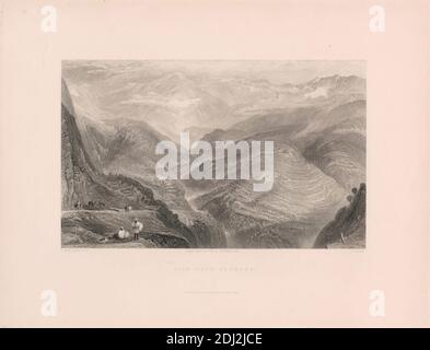 Vue près de Jubbera, John Cousen, 1804–1880, Britannique, après Joseph Malbord William Turner, 1775–1851, Britannique, 1836–1837, gravure Banque D'Images