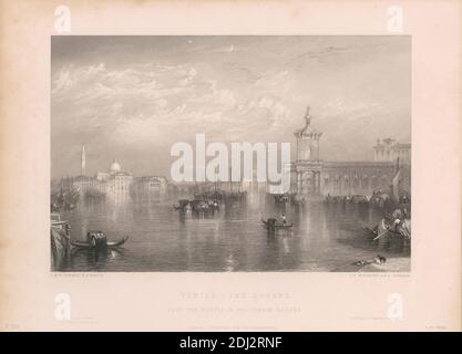 Venice, The Dogana, James T. Willmore, 1800–1863, British, d'après Joseph Malbord William Turner, 1775–1851, British, 1859-1879, Steel gravure Banque D'Images