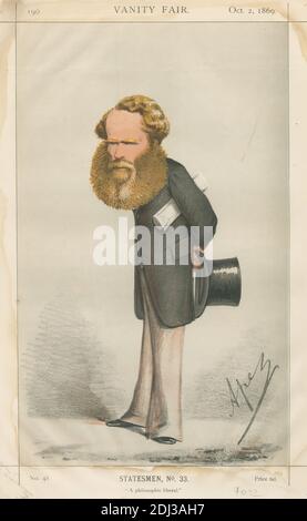 Politiciens - Vanity Fair - "UN libéral philosophique". M. M.E. Grant-Duff. 2 octobre 1869, Carlo Pellegrini, 1839–1889, Italien, 1869, Chromolithographe Banque D'Images