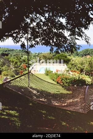 Années 1990 Trinité-et-Tobago - Richmond Great House Inn, maison d'hôtes familiale avec piscine, au sommet d'une colline de breezy à Tobago ca. 1998 Banque D'Images