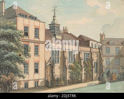 Agrafe Inn, Samuel Ireland, active 1760–mort 1800, Britannique, entre 1794 et 1800, aquarelle et stylo et encre noire sur papier vélin moyen, légèrement texturé, crème feuille: 5 × 6 5/8 pouces (12.7 × 16.8 cm) et support: 9 × 12 1/2 pouces (22.9 × 31.8 cm), sujet architectural Banque D'Images