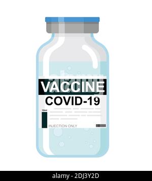 Vaccin en flacon. Vaccination contre le coronavirus Covid-19. Illustration de Vecteur