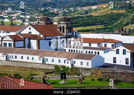 Église de Sao Joao Baptista, Angra do Heroismo, Terceira, Azoren, Portugal / Festung Sao Joao Baptista, Castelo de Sao Joao Baptista Banque D'Images