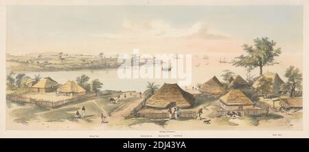 Freetown, Sierra Leone, Auguste François Lathy, 1784–1860, Jonathan Needham, actif 1850–1874, British, c. 1850, lithographie colorée sur papier épais, légèrement texturé, crème, vélin, feuille: 13 1/4 × 29 9/16 pouces (33.7 × 75.1 cm) et image: 10 5/8 × 25 5/16 pouces (27 × 64.3 cm) Banque D'Images