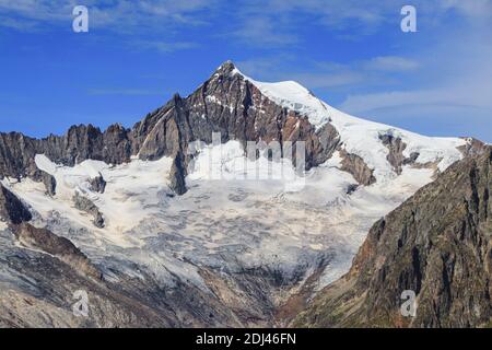 Aletschhorn dans les Alpes suisses, Eggishorn, Wallis, Suisse Banque D'Images