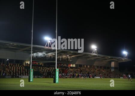 Newport, Royaume-Uni. 12 décembre 2020. Une vue générale du jeu à Rodney Parade. Heineken Champions Cup Rugby, Dragons v Wasps, Group A round One Match at Rodney Parade à Newport le samedi 12 décembre 2020. photo par Andrew Orchard/Andrew Orchard sports Photography/Alay Live News crédit: Andrew Orchard sports Photography/Alay Live News Banque D'Images