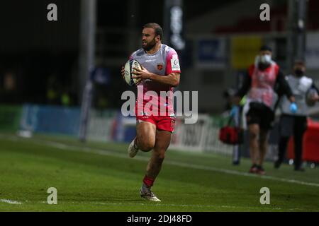 Newport, Royaume-Uni. 12 décembre 2020. Jamie Roberts des Dragons en action. Heineken Champions Cup Rugby, Dragons v Wasps, Group A round One Match at Rodney Parade à Newport le samedi 12 décembre 2020. photo par Andrew Orchard/Andrew Orchard sports Photography/Alay Live News crédit: Andrew Orchard sports Photography/Alay Live News Banque D'Images