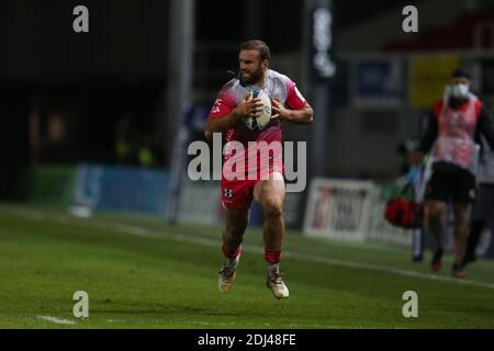 Newport, Royaume-Uni. 12 décembre 2020. Jamie Roberts des Dragons en action.coupe des champions Heineken Rugby, Dragons v Wasps, Group A Round One Match at Rodney Parade à Newport le samedi 12 décembre 2020. photo par Andrew Orchard/Andrew Orchard sports Photography/Alamy Live News crédit: Andrew Orchard sports Photography/Alamy Live News Banque D'Images