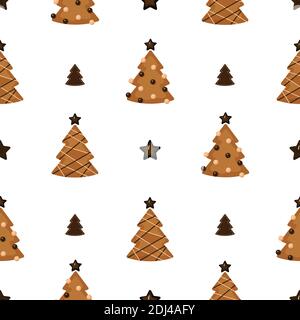 Un motif de Noël sans coutures avec des biscuits au pain d'épice Illustration de Vecteur