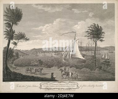 Vue sur la ville et le port de Montego Bay, dans la paroisse de Saint-James, Jamaïque, prise de la route menant à Saint-Anne, artiste inconnu, XVIIIe siècle, après des dessins de John Spilsbury, 1730–1795, 1770, gravure, feuille: 17 x 21 1/2 pouces (43.2 x 54.6 cm Banque D'Images