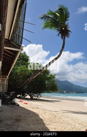 Plage de beau vallon. Mahé est la plus grande île de l'archipel des Seychelles, dans l'océan Indien au large de l'Afrique de l'est. Vraiment le paradis sur terre. Banque D'Images