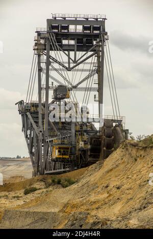 Machines minières de la mine à ciel ouvert Welzow-Süd de Lusatia, Allemagne 2020. Banque D'Images