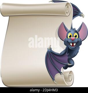 Chauve-souris vampire Halloween Personnage Faire défiler Illustration de Vecteur