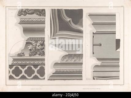 Plaque XI: Chapelle St Stephen's, imprimé par James Basire, 1769–1822, Britannique, d'après John Topham, 1746–1803, Britannique, ancien artiste inconnu, 1795, gravure en ligne sur papier vélin légèrement texturé, moyennement épais, blanc, feuille: 16 × 23 5/8 pouces (40.6 × 60 cm), plaque: 15 × 21 7/8 pouces (38.1 × 55.6 cm), et image: 13 3/8 × 20 3/16 pouces (34 × 51.3 cm), sujet architectural, église, ville de Westminster, Angleterre, Chambre des communes, Londres, Palais de Westminster, Chapelle Saint-Étienne, Palais de Westminster, Royaume-Uni Banque D'Images