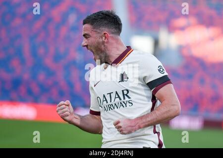 Dall&#39;Ara Stadium, Bologna, Italie, 13 décembre 2020, Jordan Veretout (AS Roma) célèbre après avoir marquant un but lors du FC de Bologne vs AS Roma, football italien série A Match - photo Ettore Griffoni / LM Banque D'Images