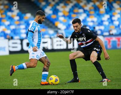 Naples, Campanie, Italie. 13 décembre 2020. Pendant le match de football italien Serie A SSC Napoli vs FC Sampdoria le 13 décembre 2020 au stade Diego Armano Maradona à Naples.in photo: Insigne Credit: Fabio Sasso/ZUMA Wire/Alamy Live News Banque D'Images