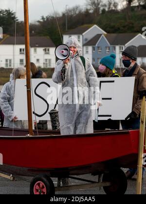 Protestation de la rébellion d'extinction du Devon du Nord, Bideford, Devon, 12/12/2020 Banque D'Images
