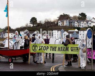 Protestation de la rébellion d'extinction du Devon du Nord, Bideford, Devon, 12/12/2020 Banque D'Images
