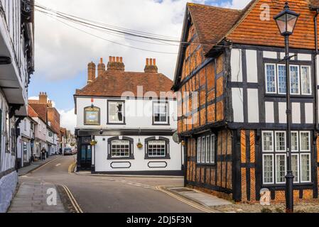 Fait partie de l'hôtel Spread Eagle, une auberge historique de coaching datant de 1430, dans South Street, et le Swan Inn dans Red Lion Street, Midhurst, West Sussex Banque D'Images