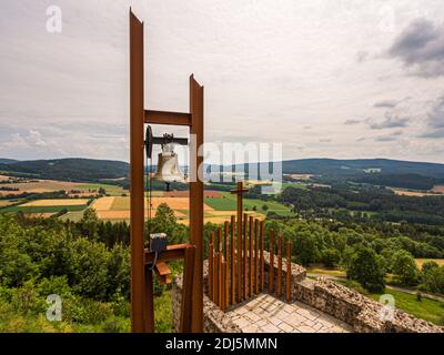 Clocher reconstruit sur la chapelle de Waldeck-Castle à Kemnath-Waldeck, en Allemagne Banque D'Images