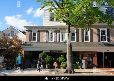 PRINCETON, NJ -30 SEP 2020- vue sur les bâtiments de Nassau Street dans le centre-ville de Princeton, New Jersey, États-Unis. Banque D'Images