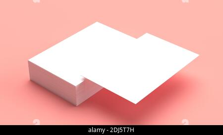 Maquette de carte de visite sur fond rose. Concept de marque. Insérez votre modèle Banque D'Images