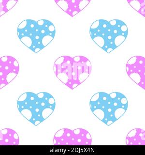 Motif coloré et sans couture sur fond blanc. Illustration simple à vecteur plat. Pour la conception de papier peint en papier, tissus, papier d'emballage, Illustration de Vecteur