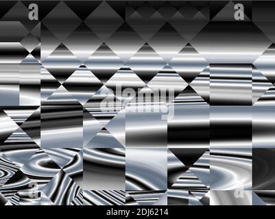 Résumé publicitaire noir et blanc, dégradé gris dynamique, fond fluorescent moderne Banque D'Images