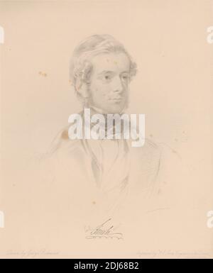 Henry Pelham Fiennes Pelham-Clinton, cinquième duc de Newcastle-under-Lyne, imprimé par Frederick Christian Lewis The Elder, 1779–1856, Britannique, d'après George Richmond, 1809–1896, Britannique, 1841, gravure en crépette sur papier vélin moyen, légèrement texturé, crème Banque D'Images