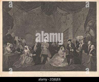 Beggar's Opera, Act III, William Blake, 1757–1827, British, d'après William Hogarth, 1697–1764, British, c.1790, gravure, feuille : 17 7/16 x 22 9/16in. (44.3 x 57,3 cm Banque D'Images