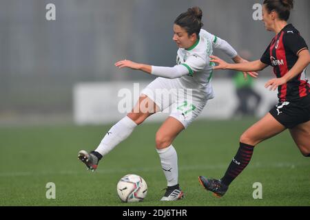 Milan, Italie. 13 décembre 2020. Erika Santoro (#27 US Sassuolo) en action pendant la série UN match des femmes entre AC Milan femmes et US Sassuolo Cristiano Mazzi/SPP crédit: SPP Sport photo de presse. /Alamy Live News Banque D'Images