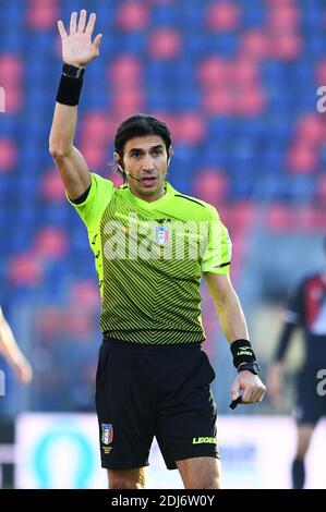 Bologne, Italie. 13 décembre 2020. Gianpaolo Calvarese arbitre pendant le FC de Bologne vs AS Roma, football italien série A match à Bologne, Italie, décembre 13 2020 crédit: Independent photo Agency/Alay Live News Banque D'Images