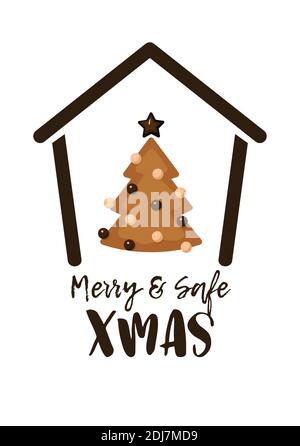 Biscuits de Noël carte de voeux, affiche, invitation de fête Illustration de Vecteur