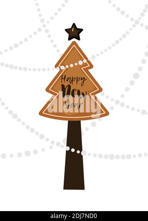 Biscuits de Noël carte de voeux, affiche, invitation de fête Illustration de Vecteur