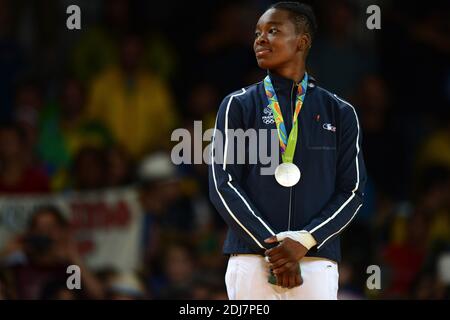 Médaille de bronze Audrey Tcheumeo au Judo féminin -78kgs tenu à Carioca Arena 2 pendant le jour 6 des Jeux Olympiques de Rio 2016 le 11 août 2016 à Rio de Janeiro, Brésil. Photo de Lionel Hahn/ABACAPRESS.COM Banque D'Images