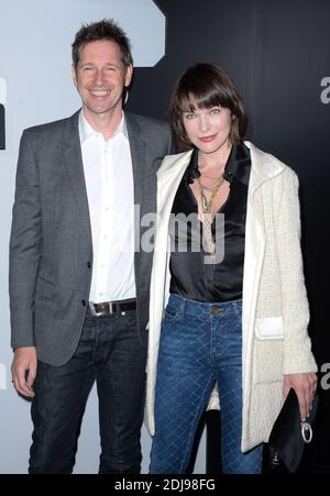 Milla Jovovich et Paul Anderson assistent à un dîner organisé par Chanel pour célébrer la nouvelle flagration numéro 5 l'eau à l'hôtel Sunset Tower de Los Angeles, CA, USA, le 22 septembre 2016. Photo de Lionel Hahn/ABACAPRESS.COM Banque D'Images